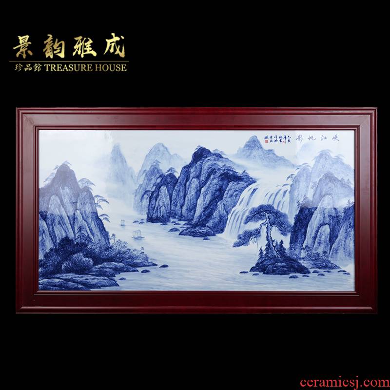 Jingdezhen ceramic I and contracted fjard FanYing sitting room sofa background wall decoration painting porcelain plate