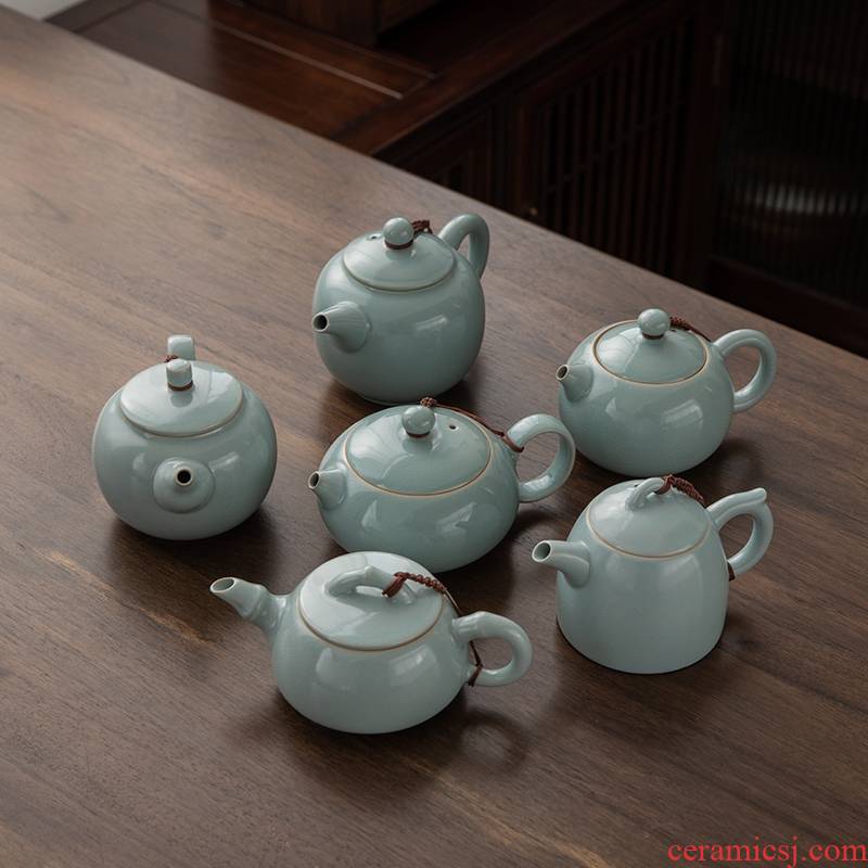 Ning uncommon your up ceramic teapot single pot of kung fu tea set household teapot slicing can raise your porcelain pea green color