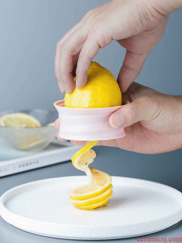 Porcelain color beauty spiral slicer household cut lemon lemon slice machine spinning fancy cut lemon tea tool
