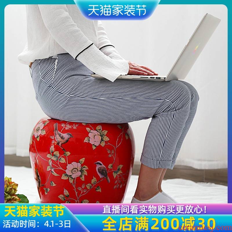 Jingdezhen ceramic stools furnishing articles drum who toilet who between example of new Chinese style decoration cool sitting room dining - room who