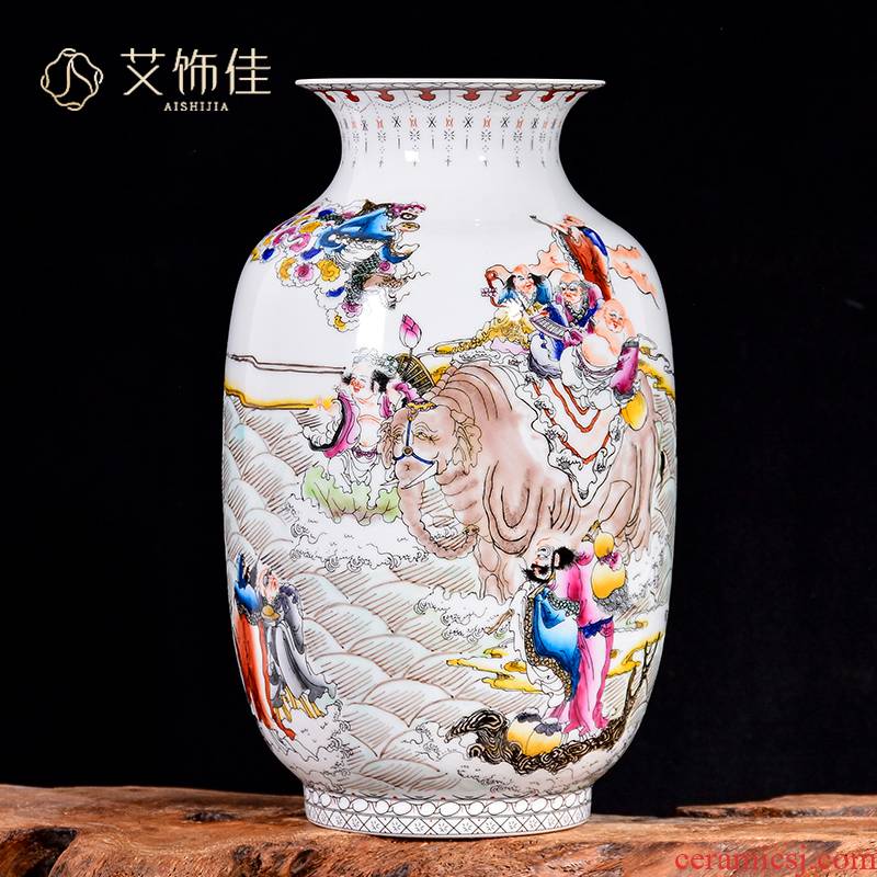 Jingdezhen ceramics vase flower arranging furnishing articles TV ark, hand - made the ensemble of the sitting room porch home decoration