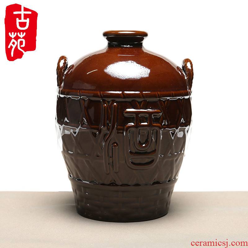 Of coarse pottery wine words storing wine jar retro glaze decoration TaoKong mercifully wine wine pot soil it ten catties bottle