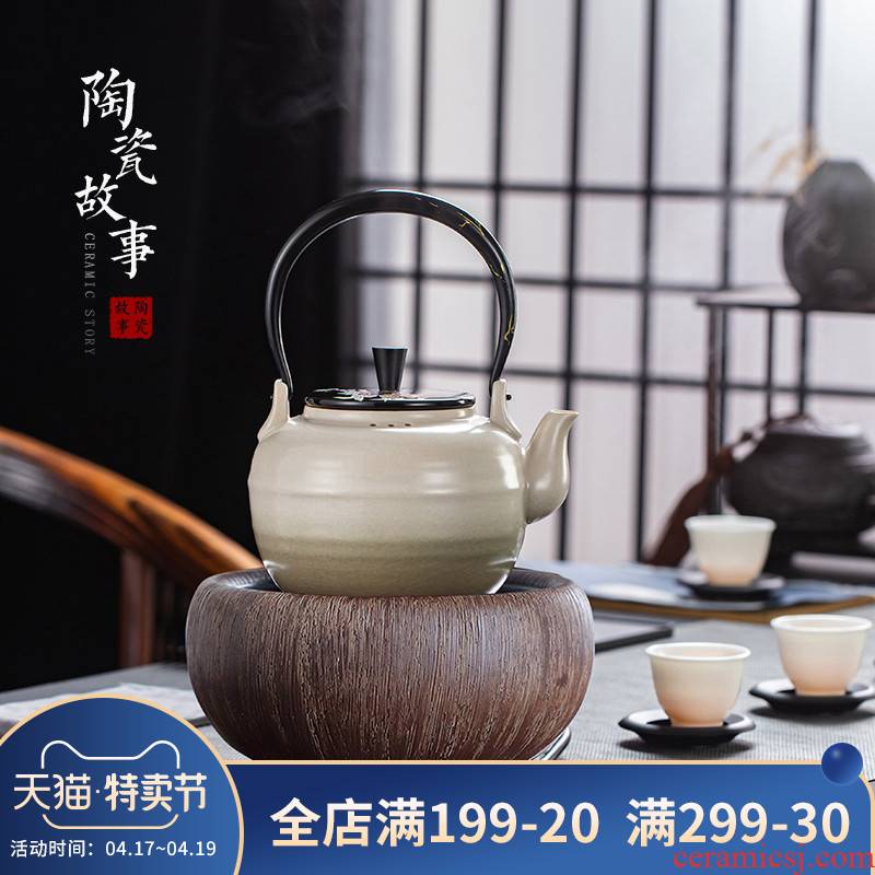 Electric TaoLu boiled tea, small tea accessories.mute household glass pot of iron pot of tea, kungfu tea boiled tea stove