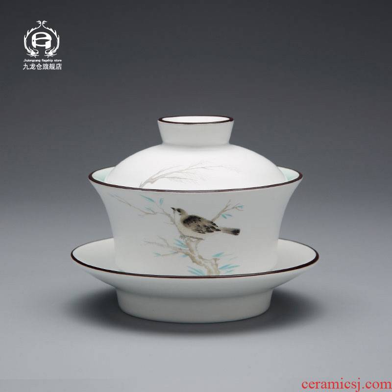 DH jingdezhen ceramic only three tureen large bowl tea cups contracted celadon mercifully kung fu tea tea bowl