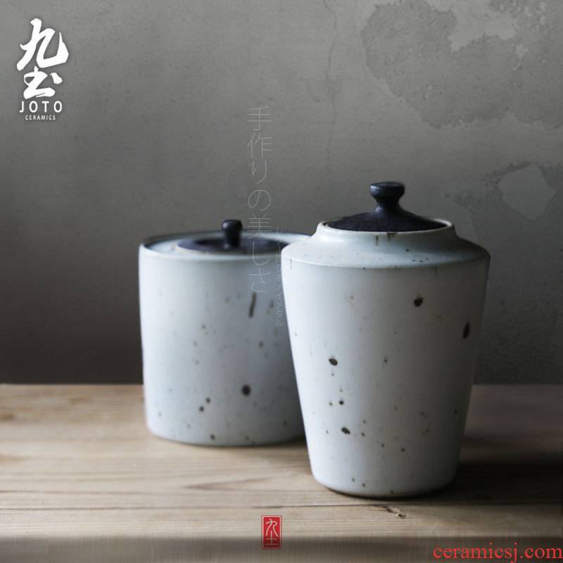 About Nine soil manual coarse pottery POTS trumpet tea caddy fixings kung fu bin jingdezhen tea sealed jar ceramics by hand