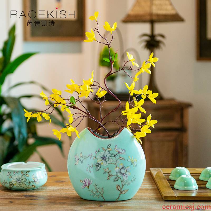 American ceramic vases, new Chinese style pastel flower arranging dried flowers flowers hydroponic flower implement the sitting room porch place decoration