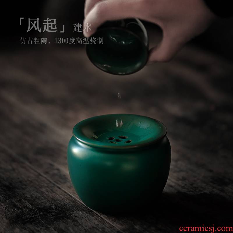 ShangYan antique Japanese built water tea cups to wash bowl of water, after the ceramic XiCha wash with cover kung fu tea tea taking with zero