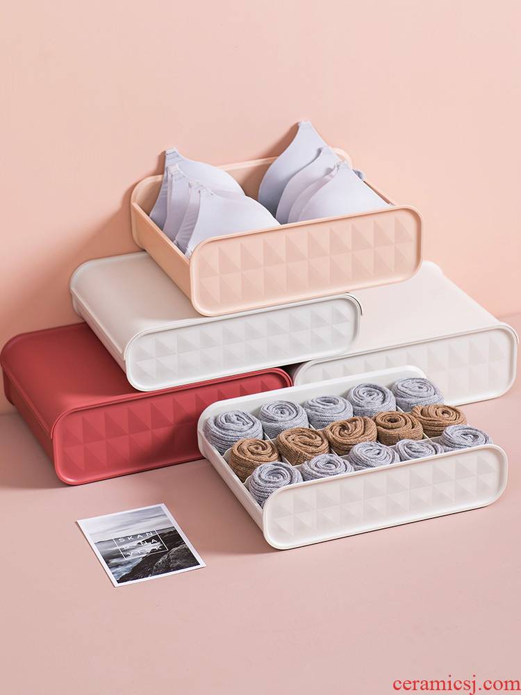 Porcelain color beauty contracted household plastic 'underwear receive a case frame socks bin bra storage box