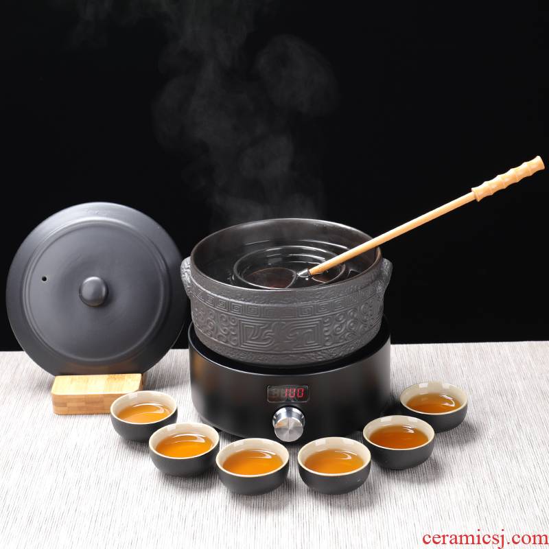 Ceramic the boiled tea, the electric TaoLu suit and white pu 'er tea cooked this teapot household electric TaoLu restoring ancient ways of tea pot set