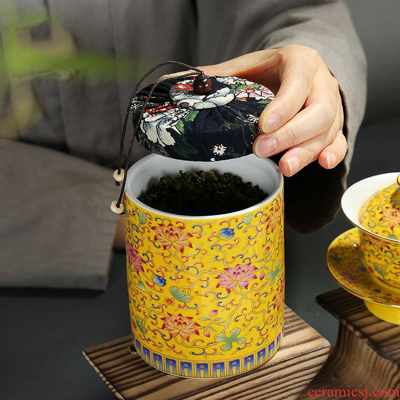 Creative small manual pick flowers lawsuits pot of pu 'er tea tea sealing ceramic POTS, tea caddy fixings