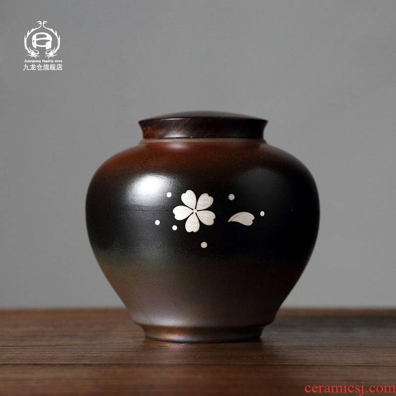 DH jingdezhen ceramic jar sealing caddy fixings storage POTS to restore ancient ways household with cover green tea tea pot