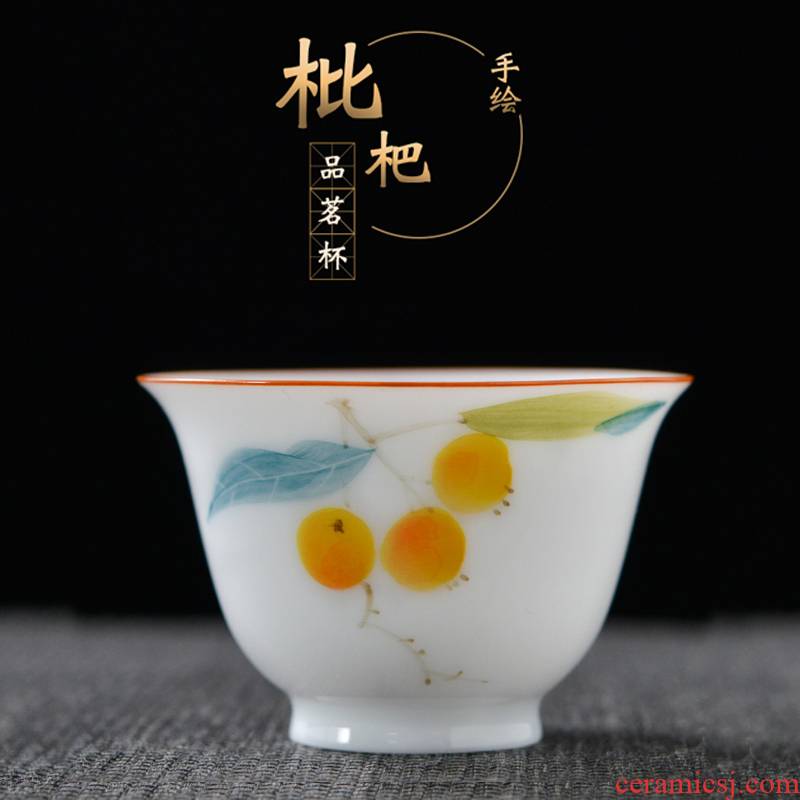 Liling porcelain ceramic individual cup sample tea cup under the glaze painting master kung fu tea cups cup white porcelain cup