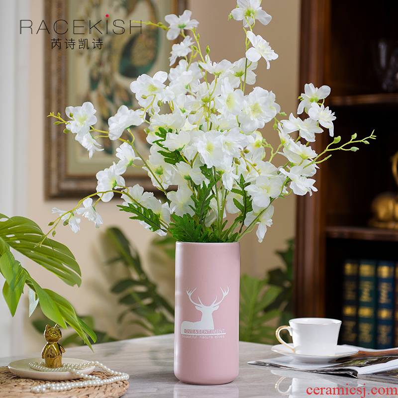 Contracted and I ceramic dry flower vase furnishing articles creative living room table flower arranging flowers, small and pure and fresh household adornment