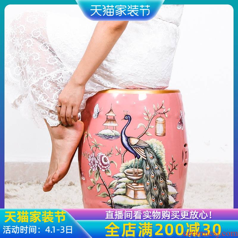 Jingdezhen American country classical toilet who who in hand - made shoes flower ceramic drum who furniture and home furnishing articles