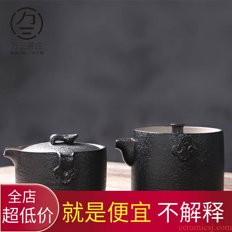 Three thousand manual coarse pottery ceramic teapot tea village household pu - erh tea tea, Japanese single pot of kung fu tea cups