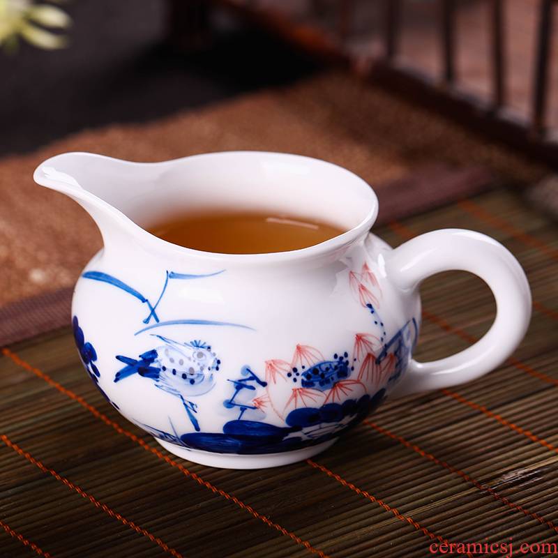 Jingdezhen hand - made under glaze color lotus pond was fun fair keller kung fu tea sets) and a cup of tea machine accessories