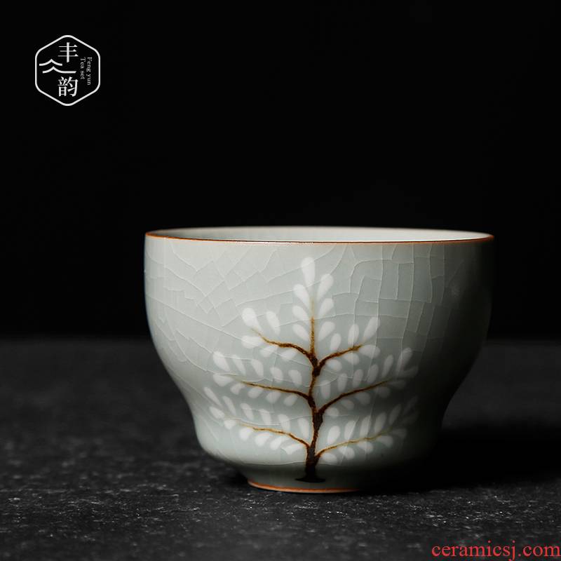 Ru up market metrix who cup hand - made slicing can raise large tea your up, personal single glass ceramic kung fu hand sample tea cup