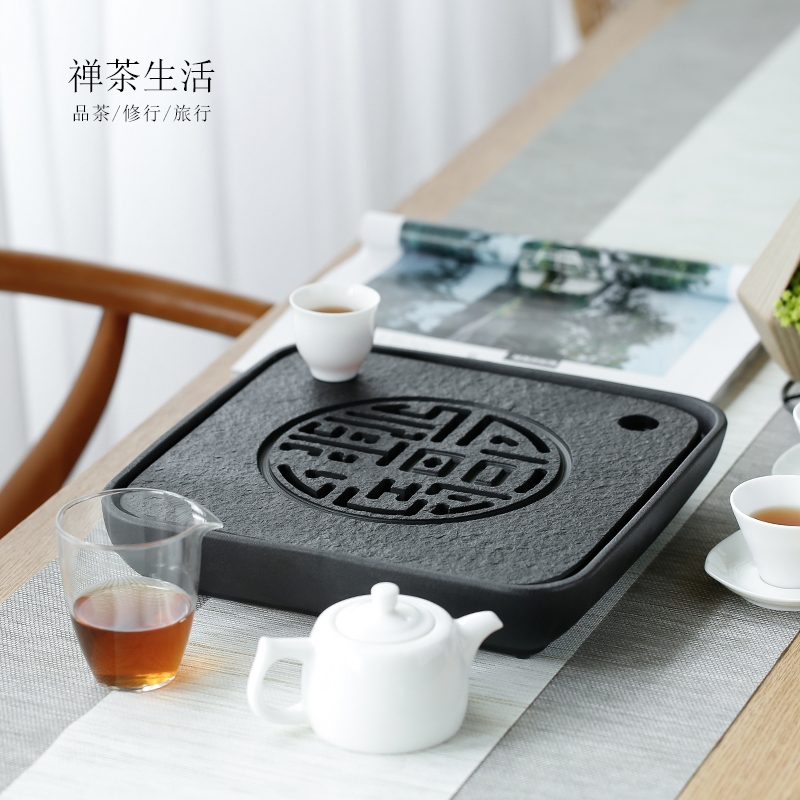 All ceramic household kung fu tea tea tray was dry tea table contracted mini oblong round small tea sea water tray