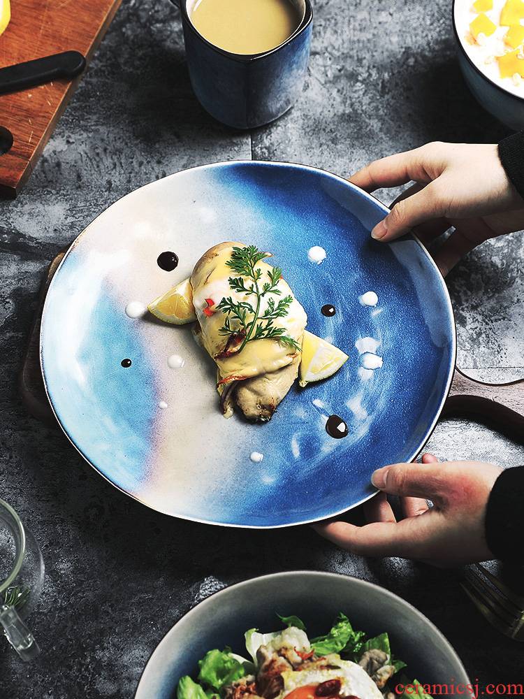 The Nordic plate creative dish beefsteak ceramic household creative breakfast dish plate plate plate