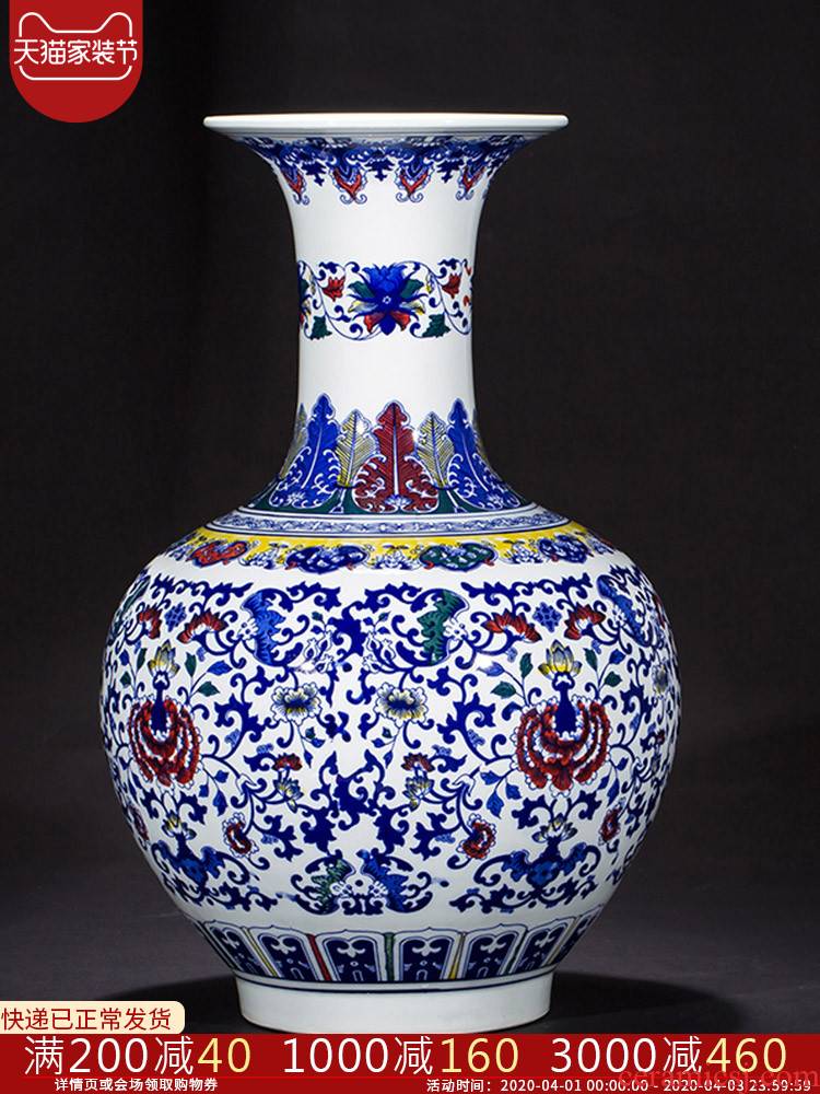 Jingdezhen ceramics bucket color design of blue and white porcelain vase copy qianlong years archaize sitting room adornment study furnishing articles