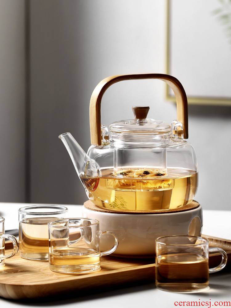 Glass teapot household high - temperature kettle scented tea special tea set electric TaoLu small single boil tea
