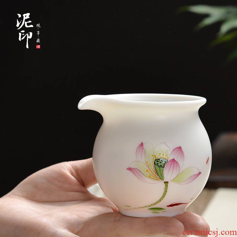 Sea mud seal hand - made lotus tea points ceramic kung fu tea tea ware home office accessories D53 fair keller - 113