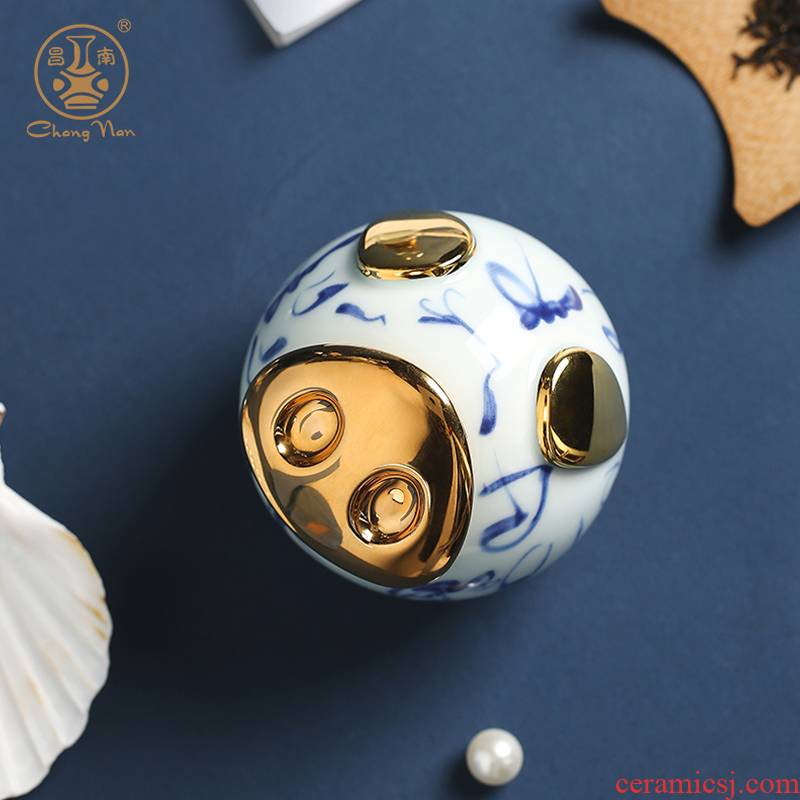 Chang south of jingdezhen ceramic tea packaging gift box receives ancient up old camellia to blessing pig small caddy fixings