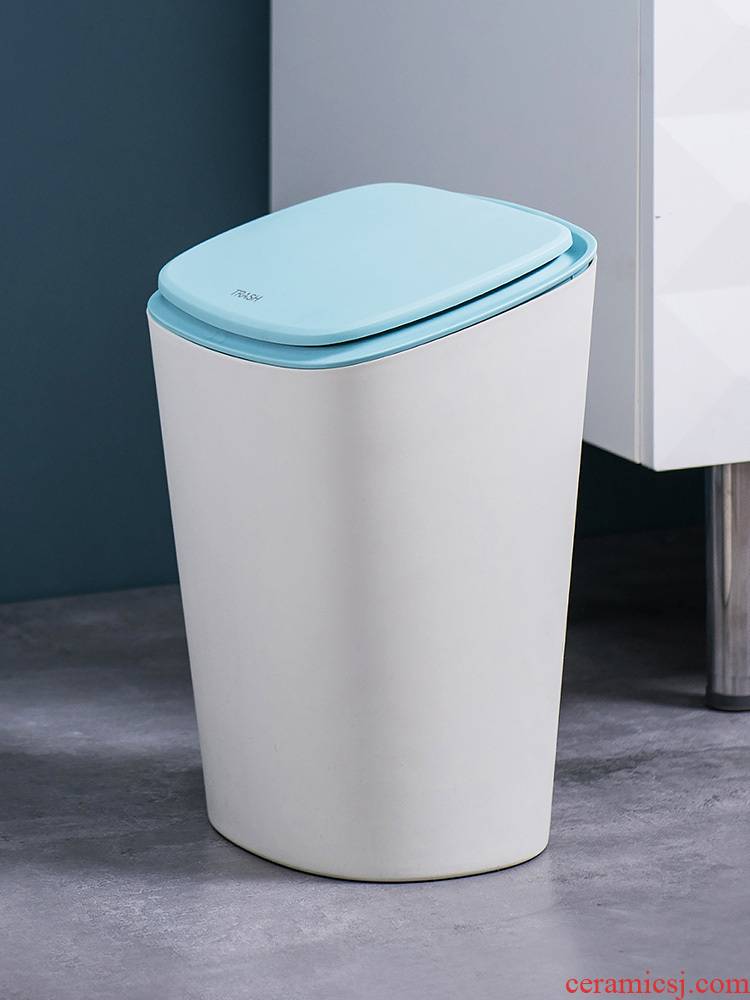 Porcelain color contracted Nordic press play with cover cover the trash home sitting room bedroom toilet trash as cans