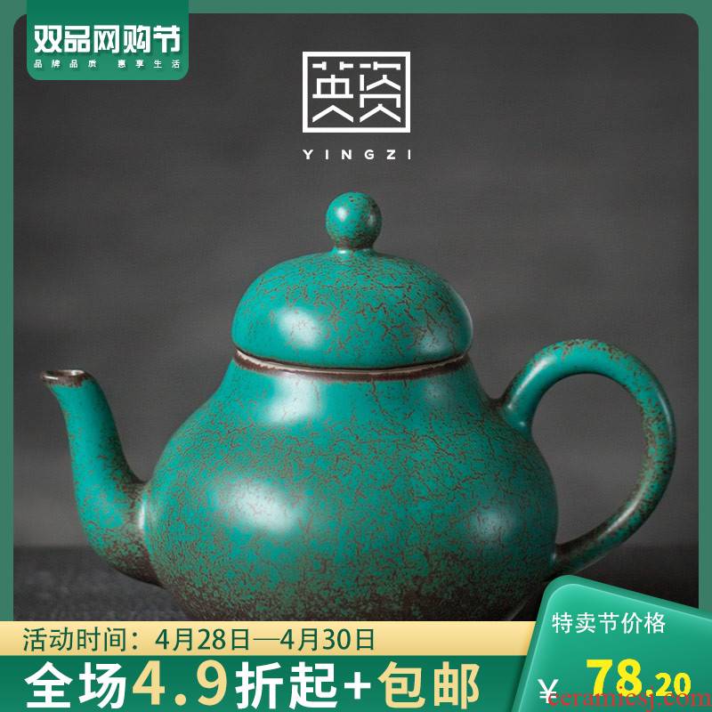 Cultural ceramic teapot kung fu tea teapot contracted household small tea kettle to restore ancient ways single pot pot of tea