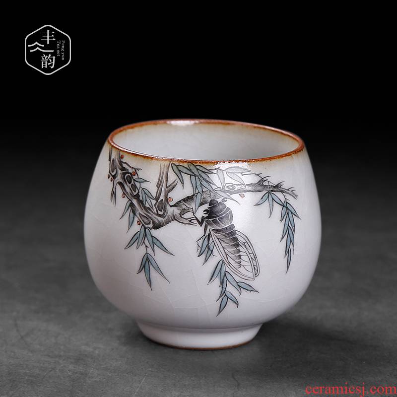 Ru up market metrix who teacup jingdezhen hand - made sample tea cup every piece of ice to crack open the individual cup of kung fu tea cup by hand