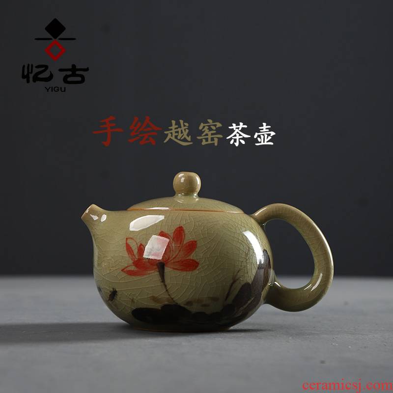Have the ancient hand - made kung fu tea set, the up ceramic teapot tea teapot single pot of coloured drawing or pattern xi shi pot of tea kettle