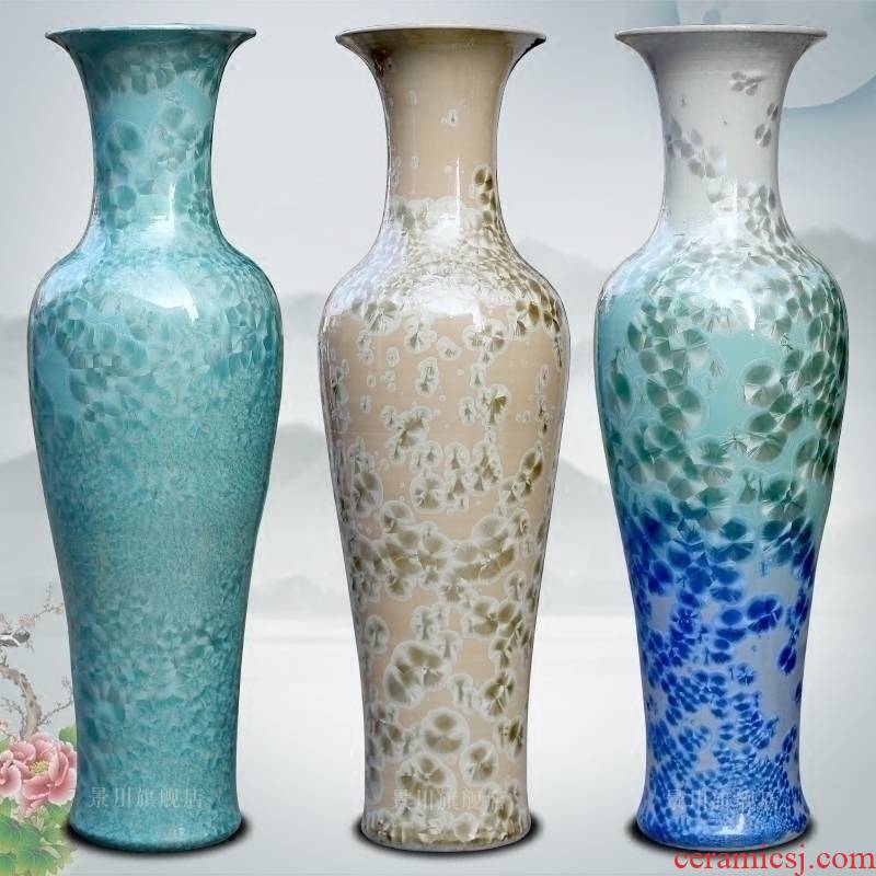 Jingdezhen ceramics jade borneol crystalline glaze furnishing articles hotel adornment of I sitting room of large vase