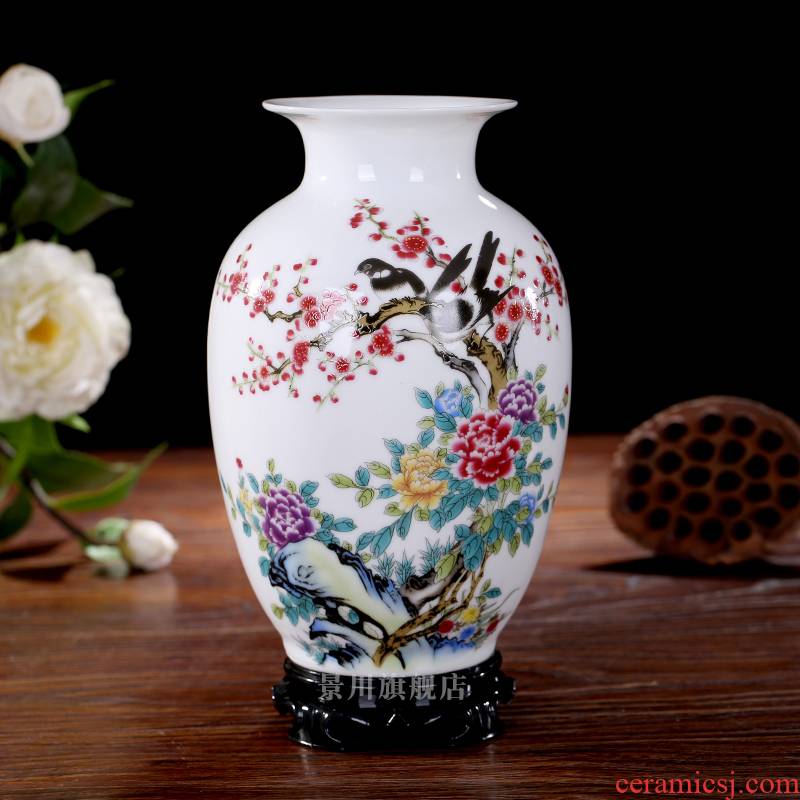Jingdezhen ceramics small pure and fresh and I and contracted table flower flower bottle home sitting room adornment flowers