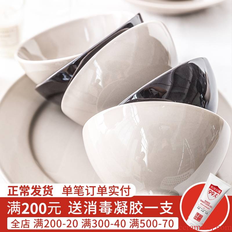 Jian Lin, Nordic contracted eat bowl with rice bowls dessert bowl noodles bowl porringer ceramic tableware