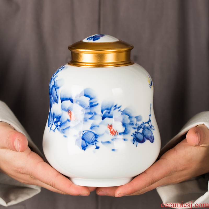 Jingdezhen ceramic tea storage POTS decoration furnishing articles home tea POTS sealed as cans POTS medium