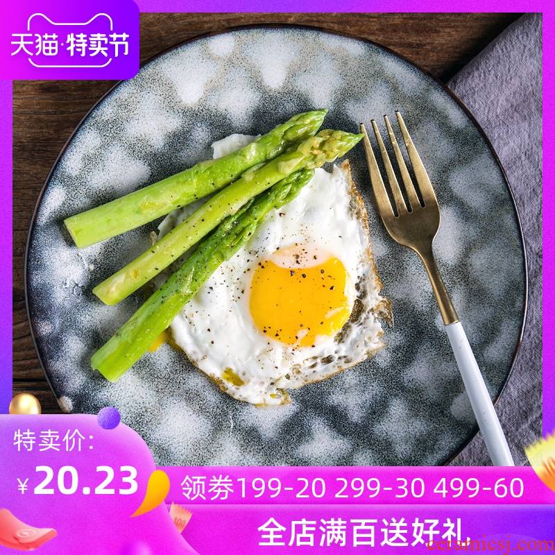 Lototo steak Japanese ceramics tableware flat home plate plate plate creative eat dish plate of pasta dishes