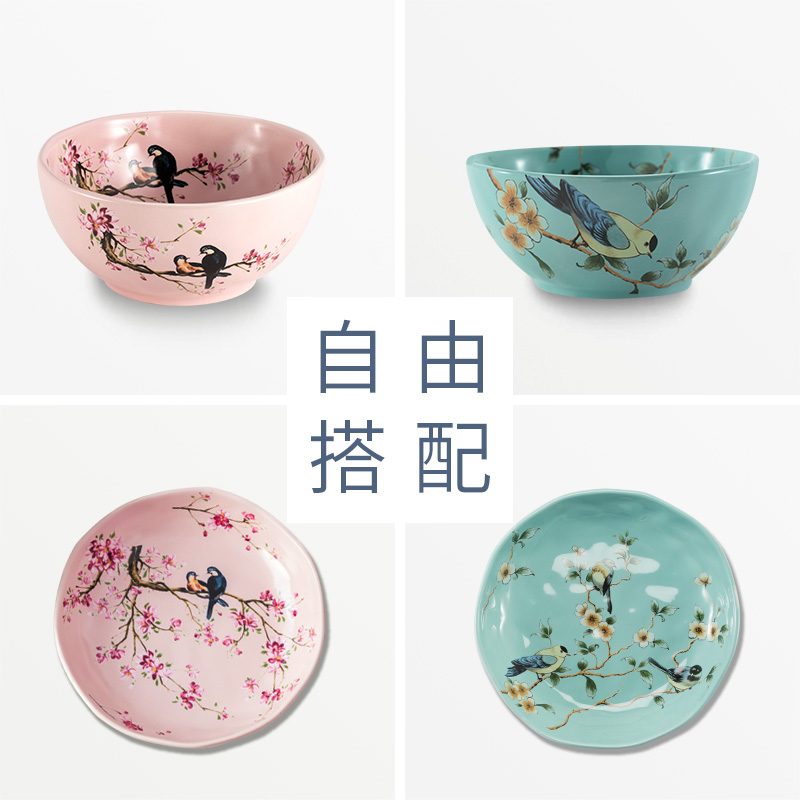Chinese creative painting of flowers and restoring ancient ways is 0 jobs the dishes dishes suit household ceramics tableware ceramic bowl
