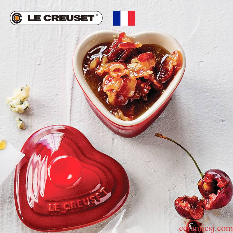 France 's LE CREUSET cool color stoneware large covered heart baking pot stewed baking sweets store"