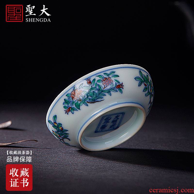 St you fight exotic flowers and large ceramic antique doucai grape grain lamp that kung fu tea cups all hand of jingdezhen tea service