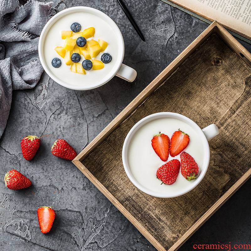 Ceramic breakfast cup ins Nordic red cup of milk cup net contracted coffee cup creative household sweetmeats cup oats cup