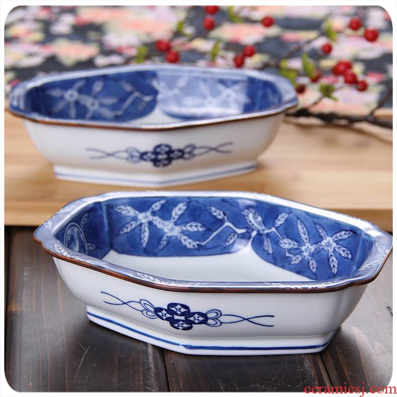 Kaiseki day material imported from Japan tableware hand - made flowers and birds on the glaze color deep bowl bowl of Japanese sashimi ceramic bowl bowl