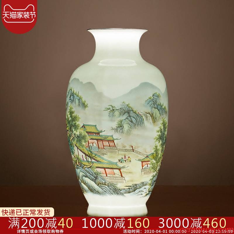Jingdezhen ceramics vase landscape painting of flowers and flower arrangement sitting room place mesa home TV ark adornment ornament