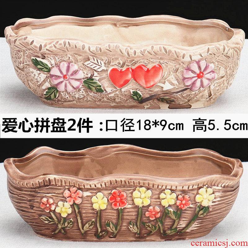 Flowerpot ceramic interior contracted with tray plastic money plant large extra large special small fleshy Flowerpot white porcelain basin