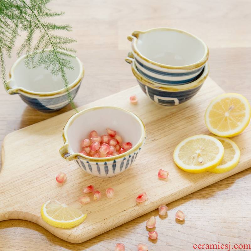 Japanese Nordic ins web celebrity hand - made picking household ceramic bowl hotpot sauce flavor dishes sauce bowl of tableware