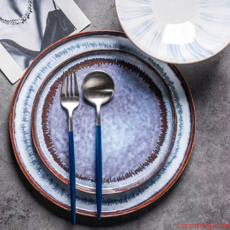 Northern wind household contracted Europe type color move couples ceramic disc western - style food dish plate plate plate