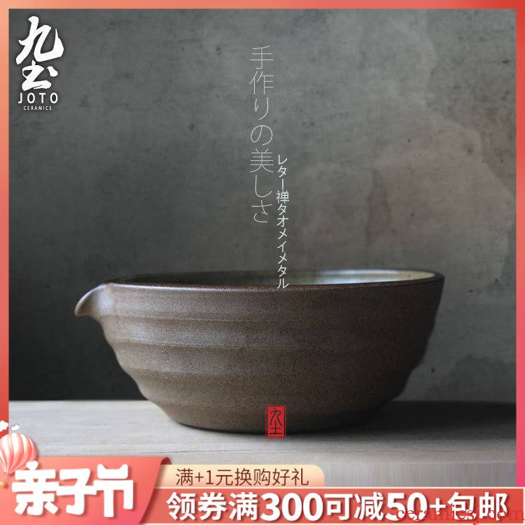 About Nine earth coarse pottery hand washing water jar to build water slag bucket Japanese zen retro creative tea kungfu tea accessories