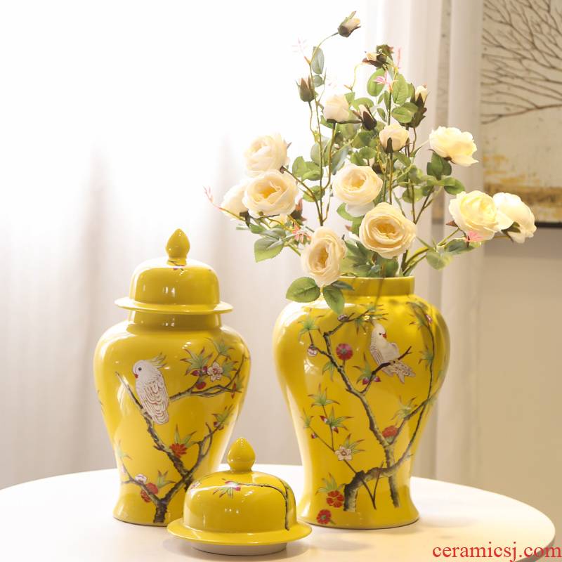 Jingdezhen ceramic vase simulation flowers, household adornment balcony office furnishing articles sitting room put a hydroponic flowers
