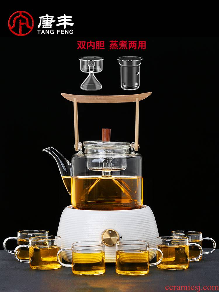 Cooking pot household contracted the Tang Feng glass boiled tea, the electric heating TaoLu girder burned bamboo suit the teapot