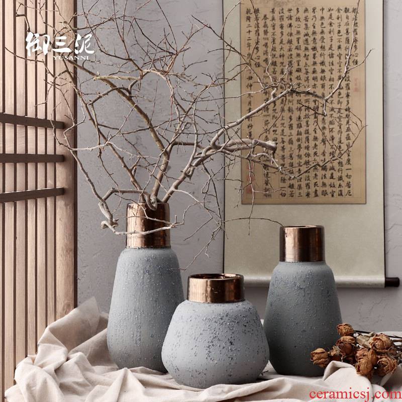 Dried flower adornment furnishing articles coarse light some ceramic pot flower arranging flower implement restoring ancient ways is the key-2 luxury of I and contracted ceramic vases, ziyan wu cooper