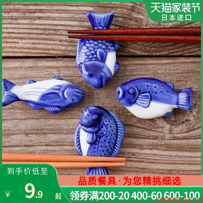 The fawn field'm ceramic type chopsticks chopsticks rack fish imported from Japan key-2 luxury buy Japanese fugu chopsticks pillow and wind The spoon holder frame